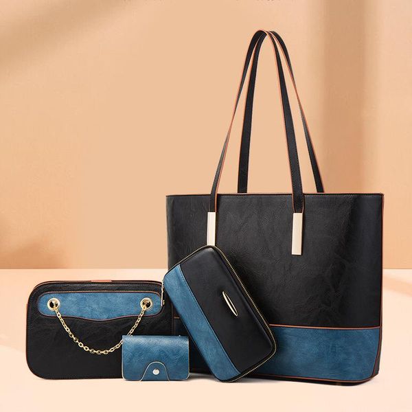 

evening bags large capacity women pu leather handbags tote fashion ladies crossbody for 4 pieces set shoulder messenger bag