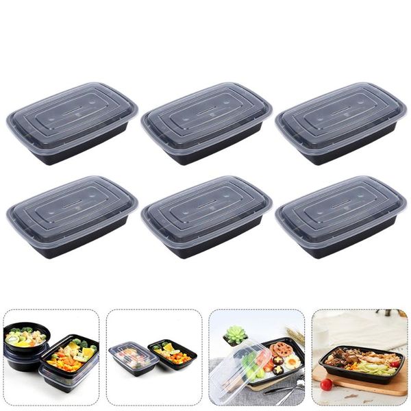 

dinnerware sets 30pcs disposable lunch boxes takeaway storage (black)