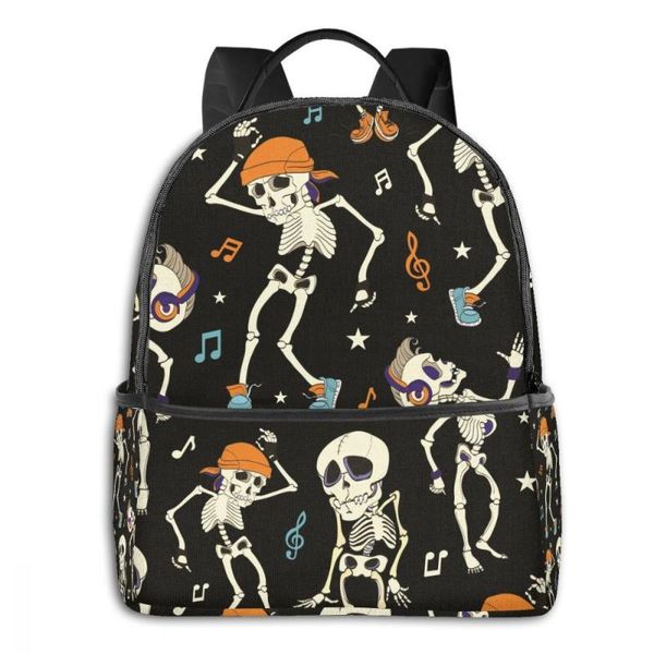 

backpack 2021 shoulder bags dancing skeletons party music disco headphones school for teenage boys light travel