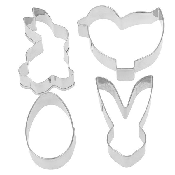 

baking moulds 1/4pcs stainless steel biscuit mold cutters cookie 3d mould cake pendant kitchen tools for easter decoration