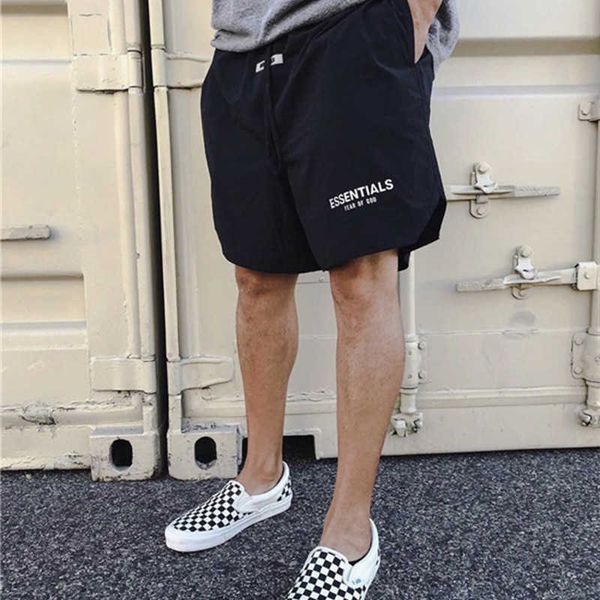 

feel of god essentials reflective shorts2mhw, White;black