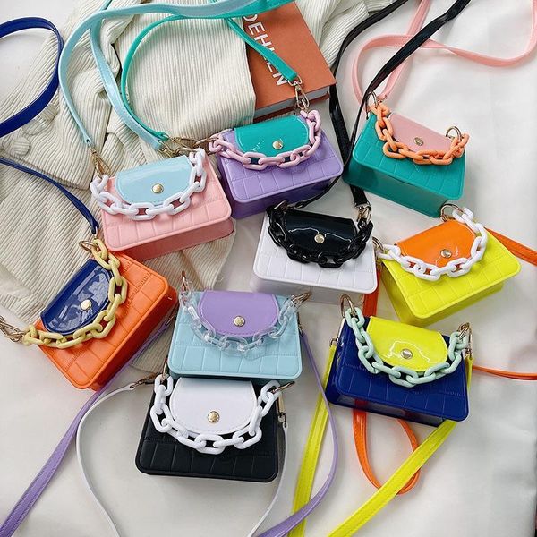 

ins quality cute toddler korean girls handbags monther and me style pvc summer messenger bags mini purse, Black