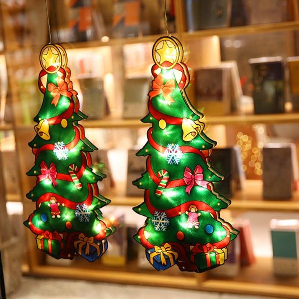 

strings led window hanging lights christmas atmosphere scene decoration santa claus snowman elk holiday