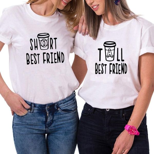 

women's t-shirt friend t shirt women letter printed sister tshirt cotton funny short sleeve o-neck poleras mujer black white top