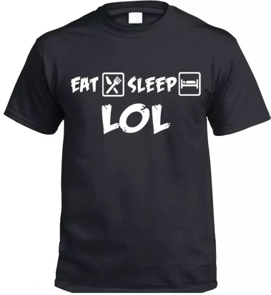

eat sleep lol camiseta regalo, White;black