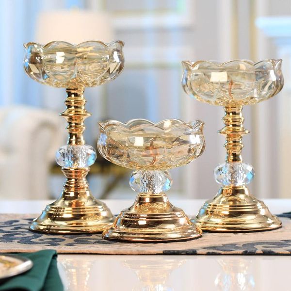 

candle holders glass crystal holder romantic european style dinner props windproof centro de mesa home decoration eb50zt
