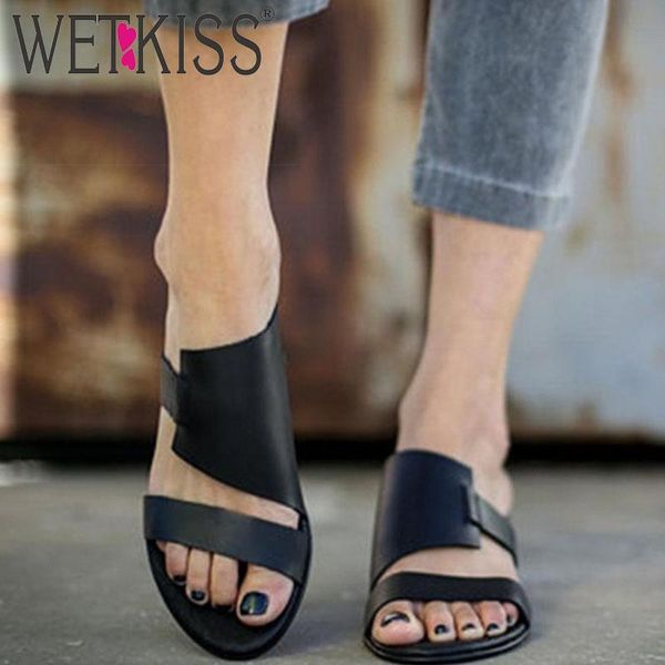

explosions women sandals solid colors summer shoes simple fashion casual woman flat big size 48, Black