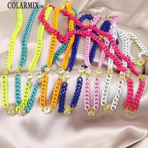

6pcs fashion spray paint metal chain necklace mix color jewelry 51667 chains, Silver