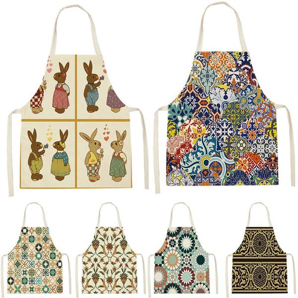 

aprons geometric pattern sleeveless apron men's and women's household cleaning tools suitable for cooking bib