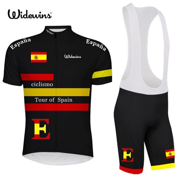 

racing sets spain black cycling jersey wear/ pro polyester clothing/summer men quick dry bicycle wear widewins bib shorts maillo, Black;blue