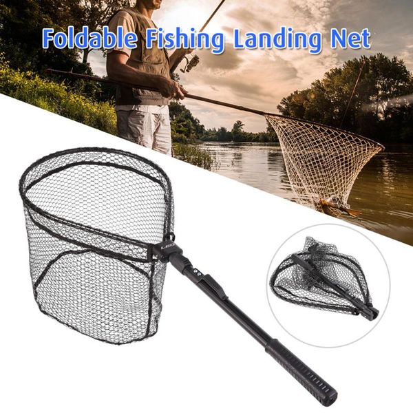

folding fishing net aluminum landing pole rubber accessories