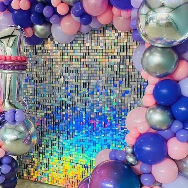 

party stage decoration stunning iridescent panel acrylic outdoor backdrop silver square sequin shimmer wall 3d wedding bar