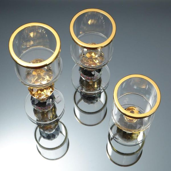 

candle holders elegant crystal candlestick ornaments transparent holder with round base tabledecor home furnishing desktop