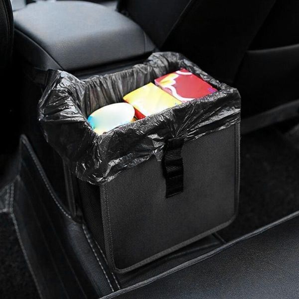 

foldable car garbage can multifunctional trash organizer synthetic leather oxford fabric waste basket auto accessories other interior