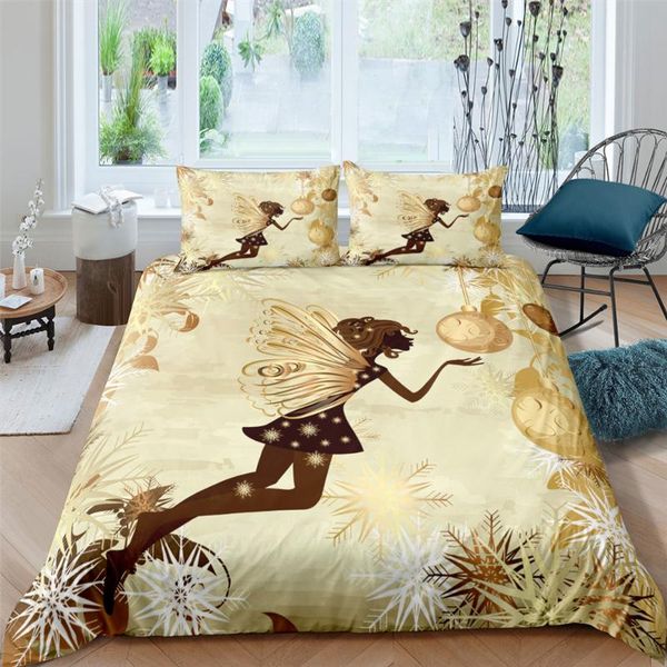 

bedding sets yellow butterfly girl set fashion 3d print comforter luxury  king single size duvet cover home textile decor