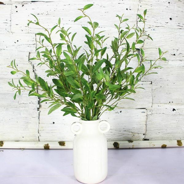 

decorative flowers & wreaths 7pcs/lot simulation olive branch artificial plant leaves green for home wedding decoration 98cm long
