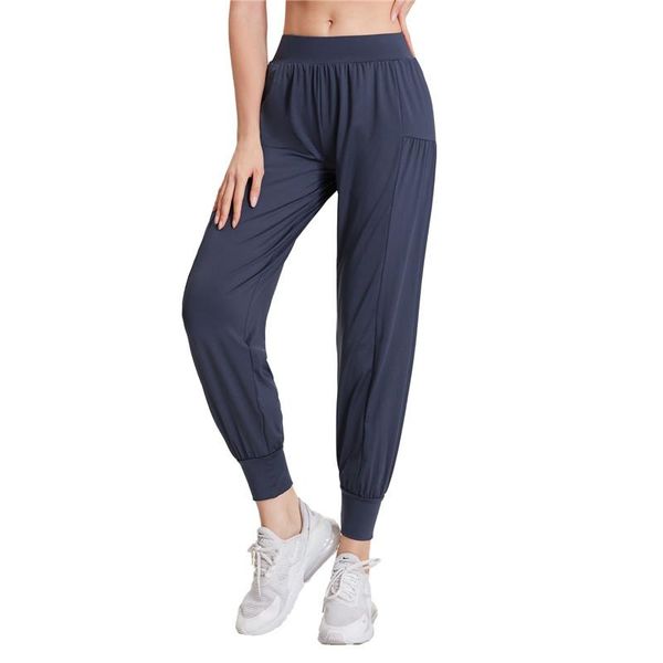 

running pants willarde women loose yoga sweatpants elastic waist joggers trousers female soft training workout gym, Black;blue