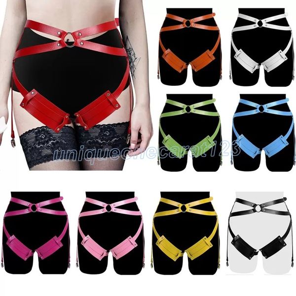 

pu leather belly chains for women costume underwear belt female punk waist chain bondage buttocks dress dance clothes lingerie goth body acc, Silver