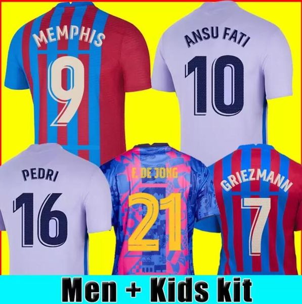 

ansu fati aubameyang camisetas de football soccer jersey memphis pedri kun aguero ferran 21 22 2021 2022 griezmann f. de jong dest kit shirt, Black;yellow