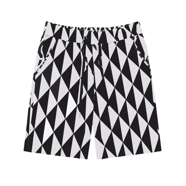 

mens casual shorts colorful geometric print loose pants fashion sports running cropped pants various color styles, White;black