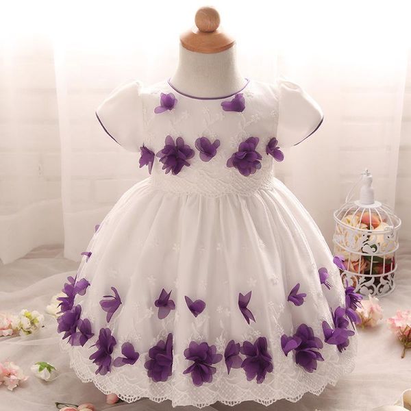 

girl's dresses infant princess dress high-grade baby flower girl for weddings children's clothing 1 year birthday 0-2, Red;yellow