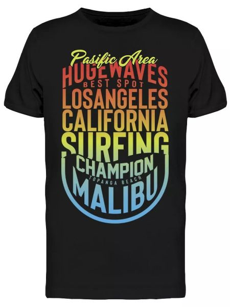

pacific area huge waves tee men's -image by shutterstock, White;black