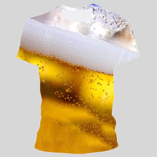 

men's t-shirts 3d beer print t shirt men harajuku oversized t-shirt fashion o-neck short sleeve 2021 summer daily casual sports, White;black