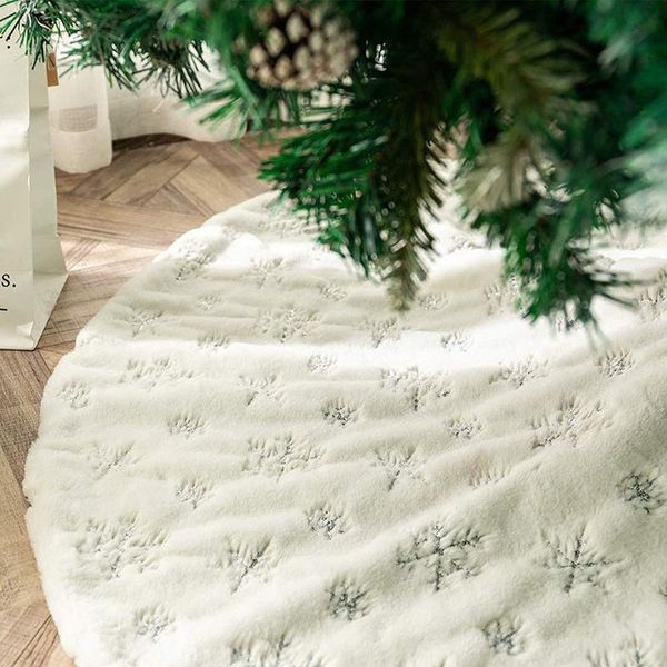 

christmas decorations tree skirt 78cm/90cm/120cm long wool pure white plush