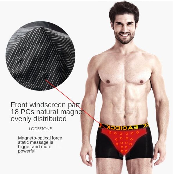 

underpants 3pcs men's physiological panties 25 magnets comfortable and dry modal underwears man health magnetic energy, Black;white