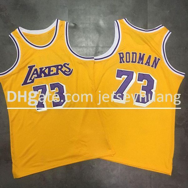 

2021 vintage men retro classic basketball jersey 73 rodman mesh embroidery jerseys breathable short black blue size s-2xl, Black;red