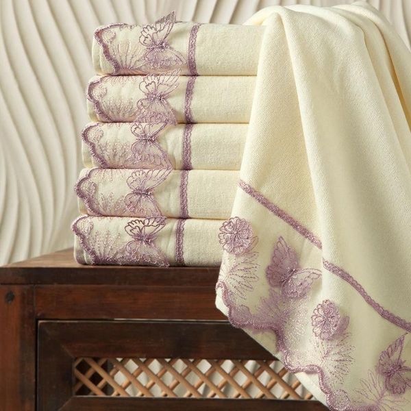 

cotton laced velvet absorbent fabric coral towel for home bathroom sets