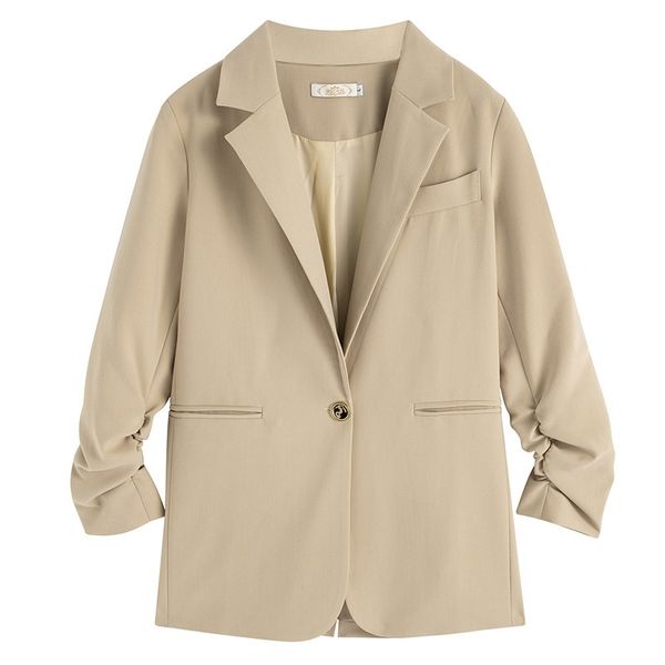Высокое качество плюс размер женской одежды L-5XL моды женские блейзер осень и зимний плиссированный рукав женский куртка повседневная пальто 210527
