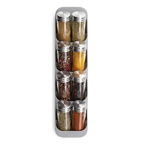

multi-purpose drawer cabinet spice jar bottle storage box 8 grids organizer holder hosehould kitchen supplies anti-corrosion bottles & jars