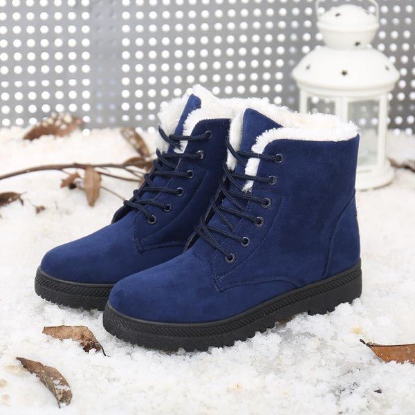 

boots tube warm large size shoes winter snow women's cotton short plush thickening, Black