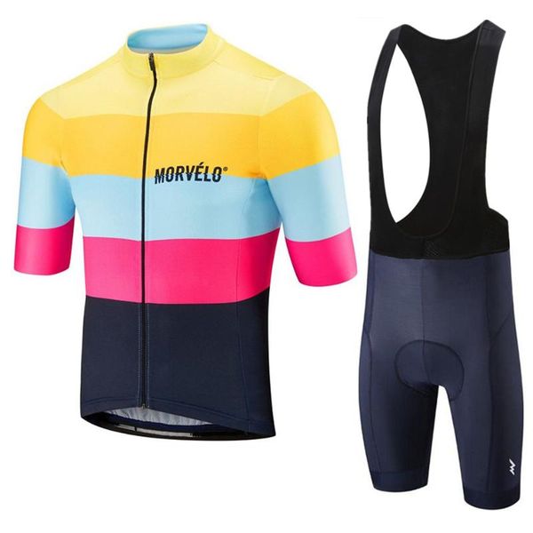 

pro cycling jersey 2021 morvelo maillot ropa ciclismo hombre team bike clothing quick-dry short sleeve set mtb bicycle clothes racing sets, Black;blue