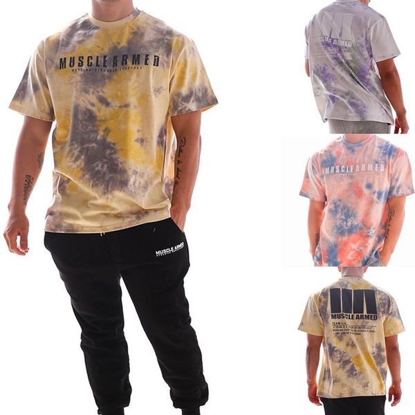 

men's t-shirts summer printed blended cotton t-shirt couple loose casual outdoor fitness round neck breathable leisure short sleeve, White;black