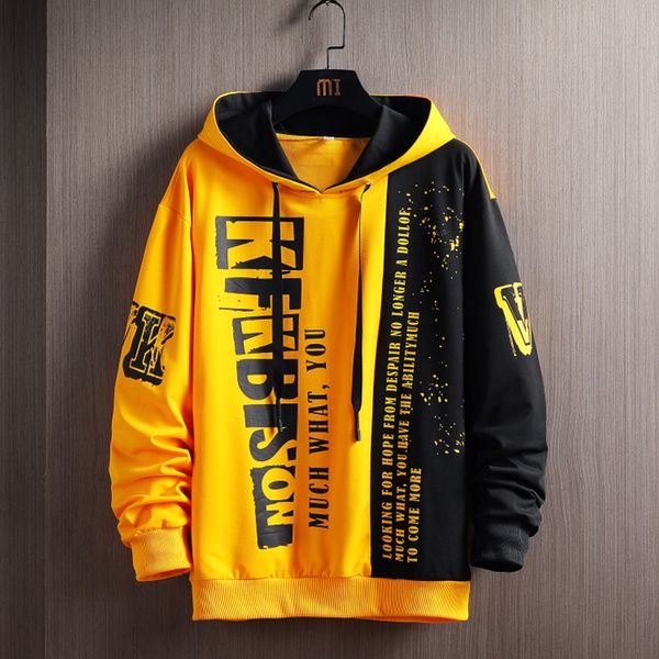 

qnpqyx new men's sweatshirts hoodie men spring and autumn street men wear japanese hip-hop casual fashion loose hoodies men, Black