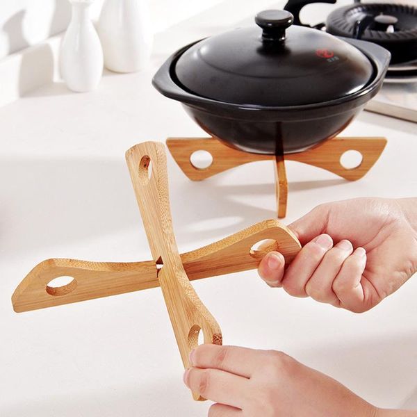 

kitchen storage & organization cooking tools multifunction heat insulated pads table placemat wood tray rack accessories mat 1pc detachable