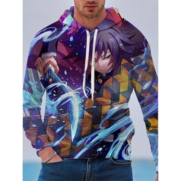 

printed aesthetic pattern men s 3d printed hoodie visual impact party punk gothic round neck american sweater hoodie, Black