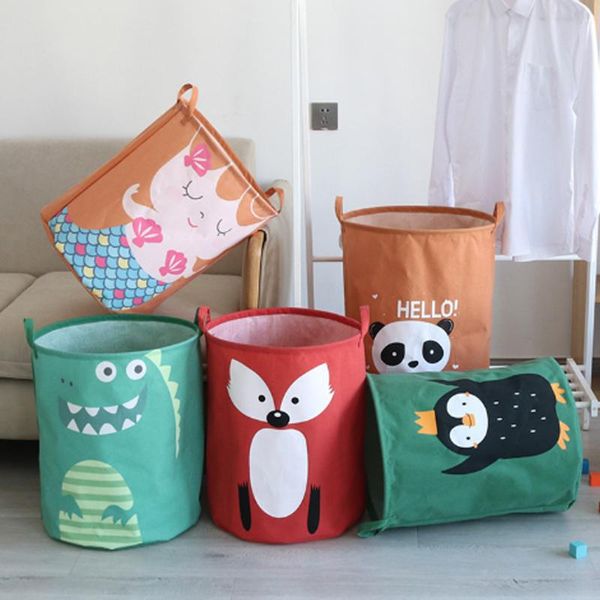 

large canvas fabric laundry basket dirty clothes storage foldable bedroom household bags