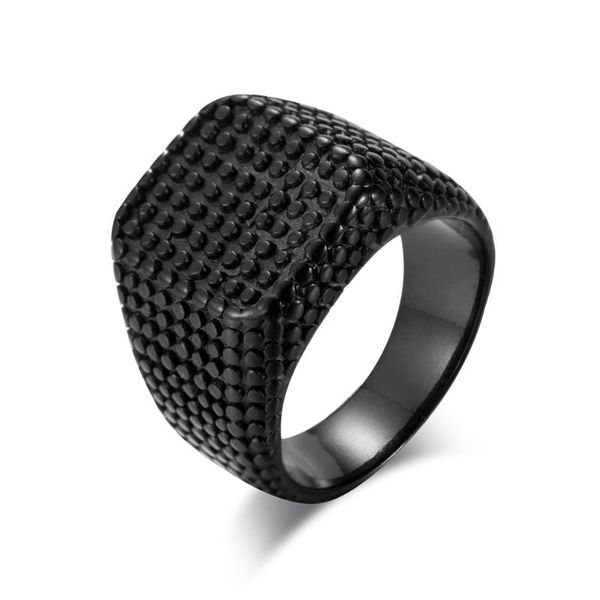 

wedding rings hip hop black ring 10mm retro trendy titanium stainless steel for men party as fashion christmas jewelry gift, Slivery;golden