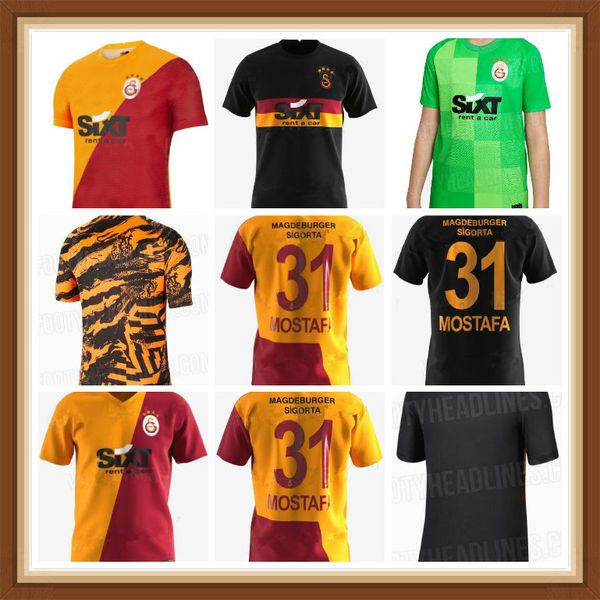 

2021 2022 galatasaray soccer jerseys 21 22 gomis linnes cigerci belhanda fernando feghouli donk home away football shirts, Black;yellow