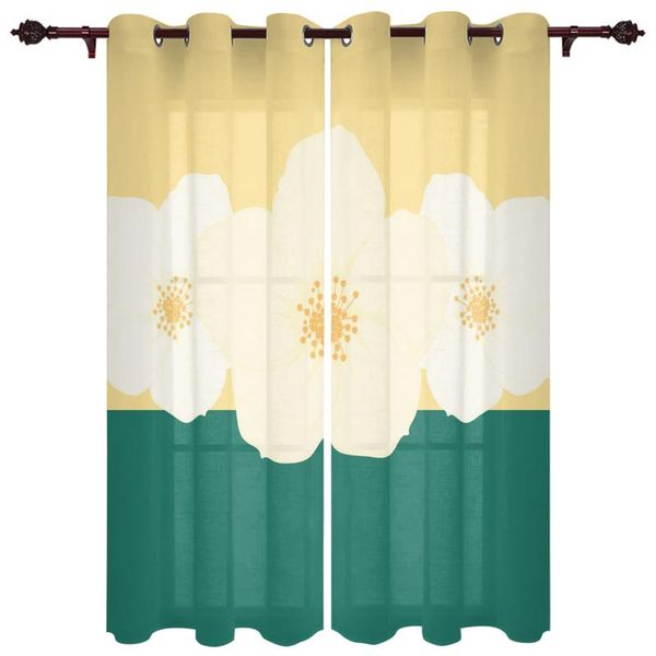 

yellow flower cartoon valance window curtains for living room bedroom kitchen home luxury youth treatment curtain & drapes