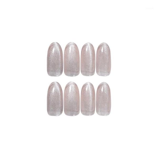 

frosted gray cat's eye nail patch fake nails manicure diy reusable tips decal removable foil nailart waterproof p3p81, Black