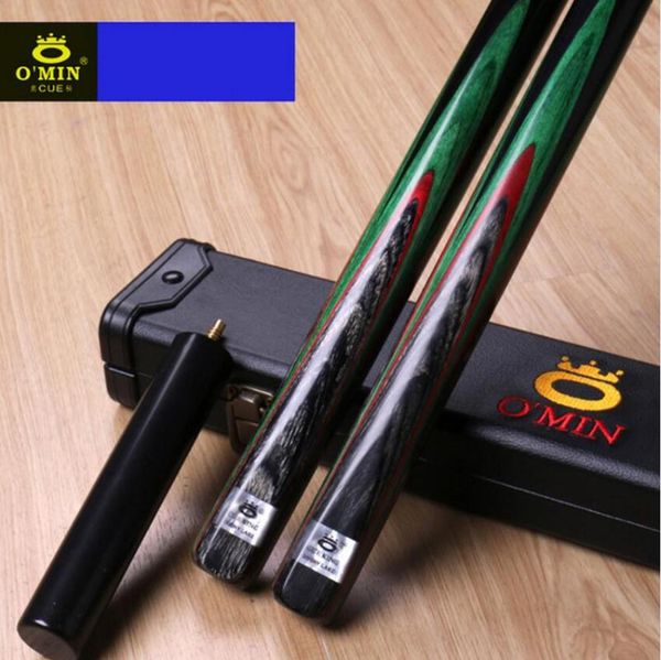 

o'min shiny lake billiards 3/4 snooker cue 10mm tip with case set professional billiard stick kit china cues