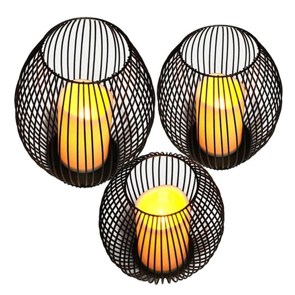 

2/3pcs iron lantern wire tealight candle holder led for wedding decor candles