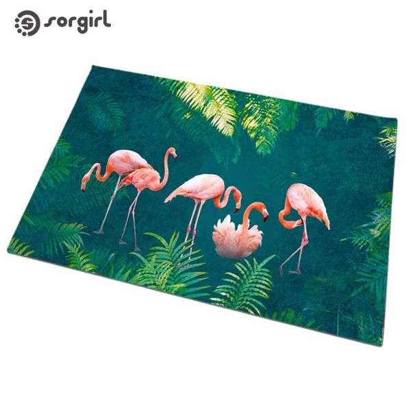 

carpets flamingos mat wedding gifts for guests front door mats carpet entrance indoor tropical rain forest plant non-slip floor