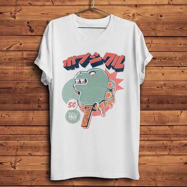 

men's t-shirts japan kaiju tokusatsu anime ice funny tshirt men white casual short sleeve t shirt vintage streetwear tee, White;black