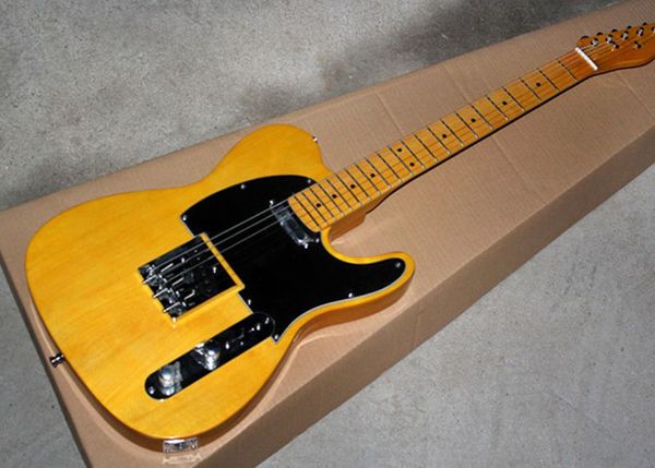 

fixed bridge electric guitar deep yellow retro color upgradable imported accessories