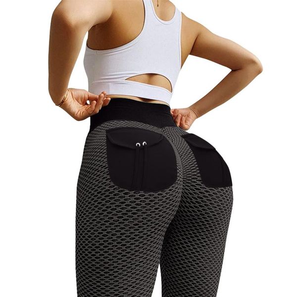 

solid push up leggings women fitness clothing high waist pants female workout breathable skinny black pocket women's